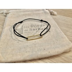 Bracelet cordon collection 70’s plaqué or / noir