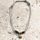 Bracelet cordon CALANQUES Oursin perles noir onyx