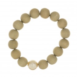 Bracelet BOUDDHISTE CHIC perles bois et cristal blanc
